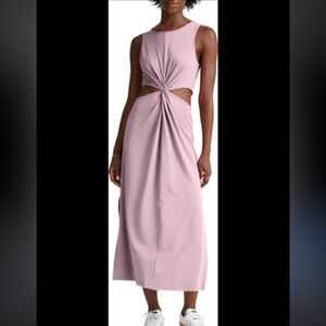 NWT beyond yoga around the world front twist midi dress